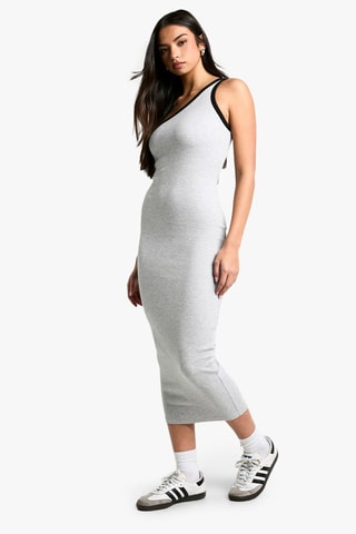 Robe asymétrique - Gris clair chiné