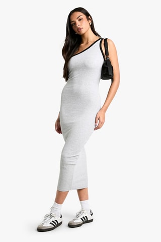 Robe asymétrique - Gris clair chiné