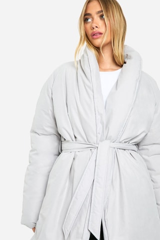 Doudoune longue - Gris clair