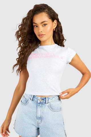 T-shirt - Gris chiné et rose poudré