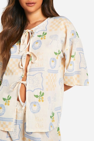 Blouse - Ecru et ciel