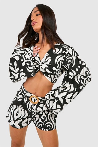 Short taille haute - Noir et blanc