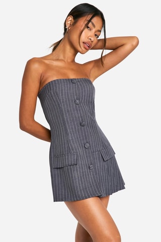 Combishort bustier - Gris