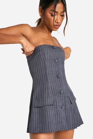 Combishort bustier - Gris