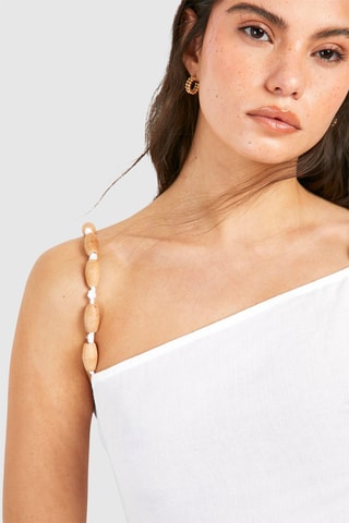 Combishort en lin- Blanc