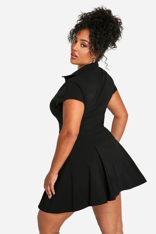 Crop top et jupe plissée taille haute - Noir