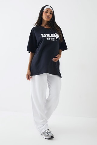 T-shirt et pantalon taille haute de maternité - Bleu marine