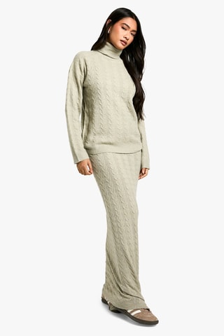 Pull et jupe longue - Beige clair