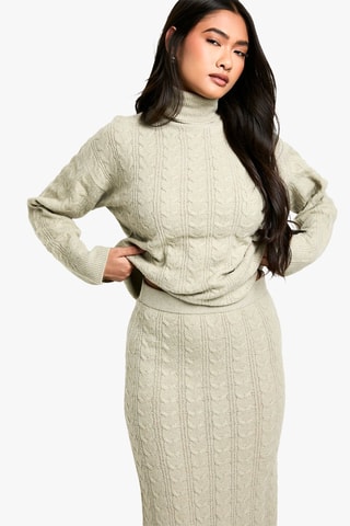Pull et jupe longue - Beige clair