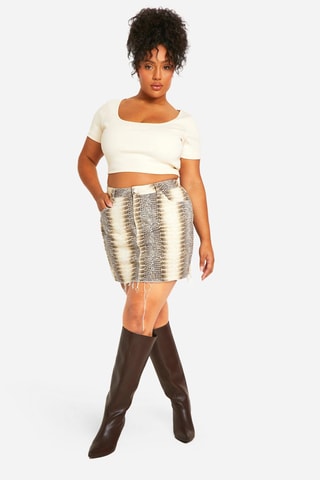 Minijupe - Ecru et beige