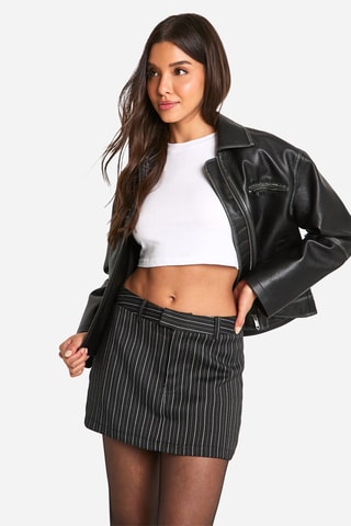 Minijupe - Anthracite et blanc