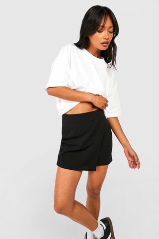 Minijupe portefeuille taille haute - Noir