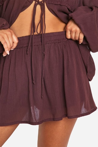 Minijupe taille haute - Marron foncé