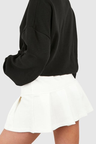 Minijupe plissée taille haute - Ecru