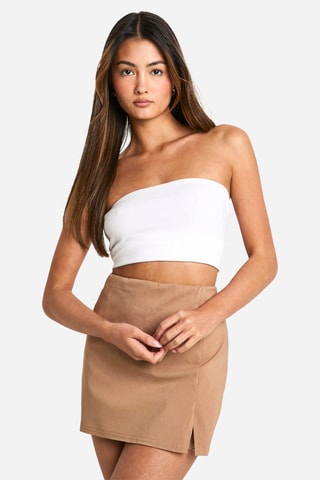 Jupe-short taille haute - Camel