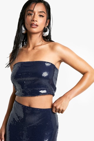 Jupe longue taille haute - Bleu marine