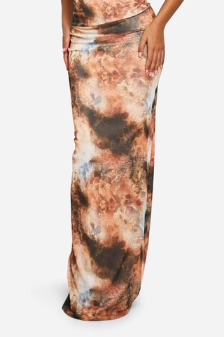 Jupe longue - Rouge brique et noir