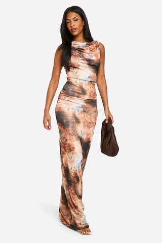 Jupe longue - Rouge brique et noir