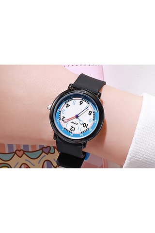 Orologio al quarzo in silicone Flex - Nero e blu