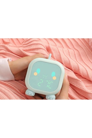 Despertador animado retroiluminado - Mon Petit Dino - Rosa