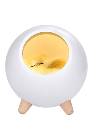 Luz quitamiedos de madera - Sleepy Cat - Blanco