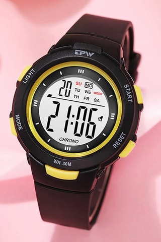 Orologio digitale al quarzo in silicone Exia - Cronometro - Nero