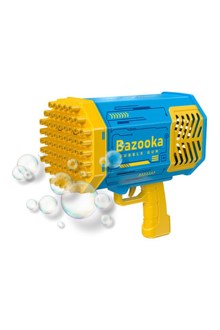 Bazooka sparabolle LED 69 fori Bubble Gun - Giallo e blu