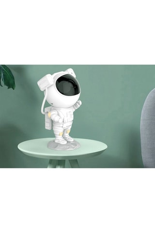 Astronauta con proyector de estrellas animadas - Blanco