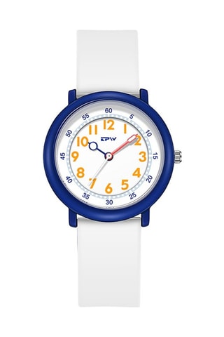 Orologio al quarzo in silicone Flex - Bianco e blu