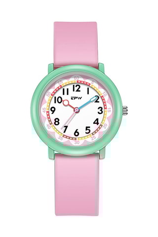 Orologio al quarzo in silicone Flex - Rosa e verde