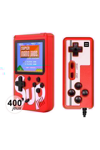 Consola emulador con 400 juegos y mando multijugador de Sup - Rojo