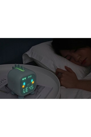 Despertador animado retroiluminado - Mon Petit Dino - Verde agua