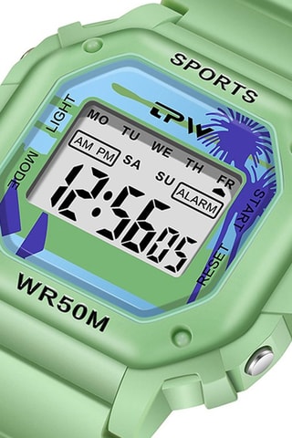 Orologio digitale al quarzo in silicone Timex - Cronometro - Verde