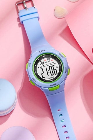 Orologio digitale al quarzo in silicone Exia - Cronometro - Blu