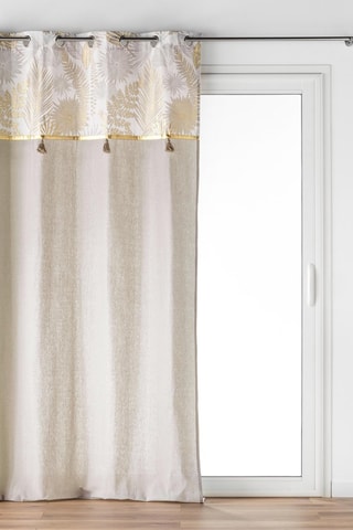 Cortina con ojales Melissa - Beige y dorado - 140 x 240 cm
