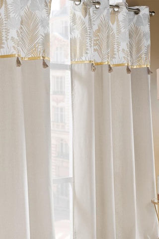 Cortina con ojales Melissa - Beige y dorado - 140 x 240 cm