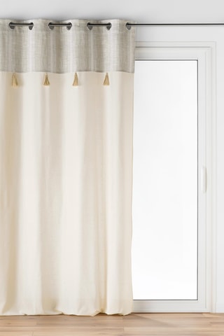 Cortina Baobab Island - Gris y beige - 140 x 240 cm