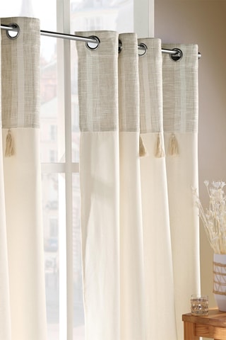 Cortina Baobab Island - Gris y beige - 140 x 240 cm