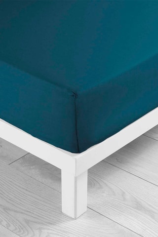 Lenzuolo sotto in cotone 57 fili/cm² Lina - Blu
