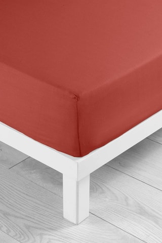 Lenzuolo sotto in cotone 57 fili/cm² Lina - Terracotta