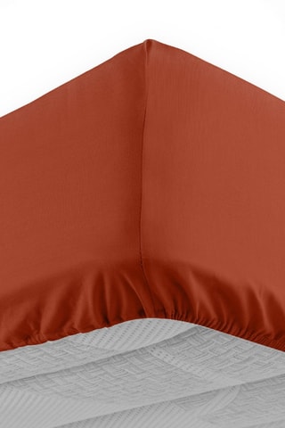 Lenzuolo sotto in cotone 57 fili/cm² Lina - Terracotta