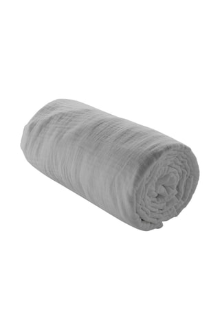 Sábana bajera de gasa de algodón Angelia - Gris