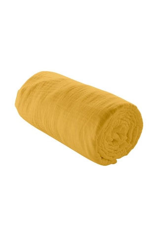 Sábana bajera de gasa de algodón Angelia - Amarillo