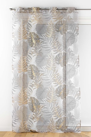 Visillo Mogador - 
Gris y dorado - 140 x 240 cm