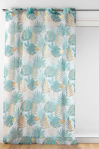 Visillo Ornella - Blanco y verde - 140 x 240 cm