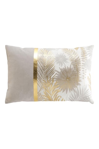 Cojín Melisse - Blanco y dorado - 40 x 60 cm