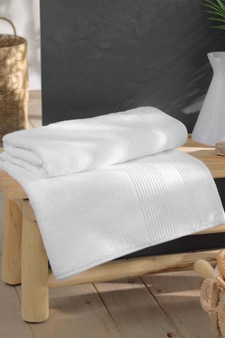 Toalla de baño Tendresse - Blanco - 90 x 150 cm