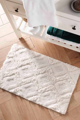Tappetino bagno Ikatis - Bianco - 50 x 80 cm
