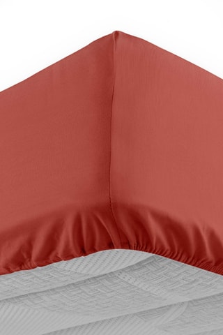 Drap-housse en coton 57 fils/cm² - Rouge brique