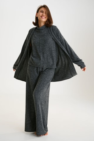 Cardigan lungo Rosie - Antracite melange - Lisca
